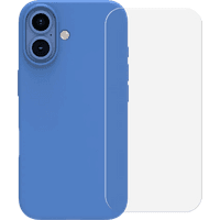 Koop BlueBuilt Back Cover iPhone 16 Blauw + Screenprotector Glas - 6151131576569