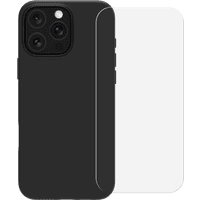 Koop BlueBuilt Back Cover iPhone 16 Pro Zwart + Screenprotector Glas - 6151131576583