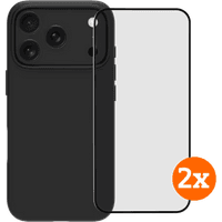 Koop BlueBuilt Back Cover iPhone 17 Pro Zwart + Screenprotector Glas Duo Pack - 6151131579539