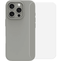 Koop BlueBuilt Back Cover iPhone 16 Pro Grijs + Screenprotector Glas - 6151131582591