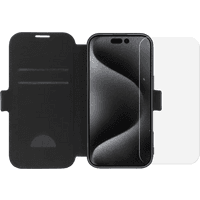 Koop BlueBuilt Apple iPhone 16 Pro Book Case Leer Zwart + Screenprotector Glas - 6151131657626