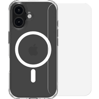 Koop BlueBuilt Protective Back Cover met MagSafe iPhone 16 Transparant + Screenprotector Glas - 6151131727794