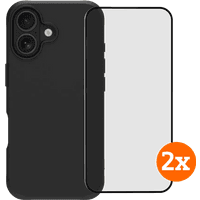 Koop BlueBuilt Protective Back Cover iPhone 17 Zwart + Screenprotector Glas Duo Pack - 6151131816870