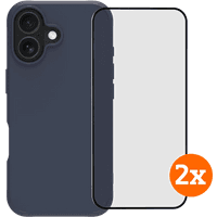 Koop BlueBuilt Protective Back Cover iPhone 17 Blauw + Screenprotector Glas Duo Pack - 6151131822840