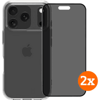 Koop BlueBuilt Protective Cover iPhone 17 Pro Transparant + Privacy Screenprotector Duo Pack - 6151131850805