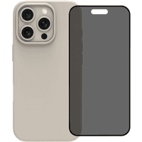 Koop BlueBuilt Back Cover iPhone 16 Pro Beige + Privacy Filter Screenprotector Glas - 6151131859839