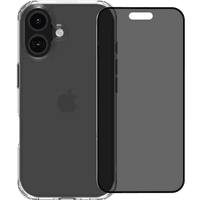 Koop BlueBuilt Protective Back Cover iPhone 16 Transparant + Privacy Screenprotector Glas - 6151131923950