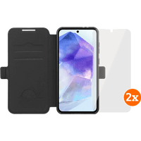 Koop BlueBuilt Samsung Galaxy A56 Book Case Zwart + Screenprotector Glas Duo Pack - 6151131985927