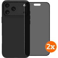 Koop BlueBuilt Back Cover iPhone 17 Pro Max Zwart + Privacy Filter Screenprotector Duo Pack - 6151132118140