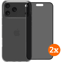 Koop BlueBuilt Back Cover iPhone 17 Pro Max Transparant + Privacy Screenprotector Duo Pack - 6151132131163
