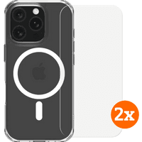 Koop BlueBuilt Protective Back Cover met MagSafe iPhone 16 Pro + Screenprotector Glas Duo Pack - 6151132155190
