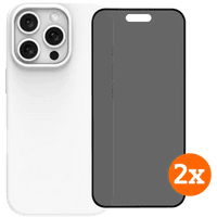 Koop BlueBuilt Back Cover iPhone 16 Pro Wit + Privacy Filter Screenprotector Glas Duo Pack - 6151132253223