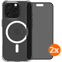 Koop BlueBuilt Protective Cover met MagSafe iPhone 16 Pro + Privacy Screenprotector Duo Pack - 6151132314382