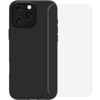 Koop BlueBuilt Back Cover iPhone 16 Pro Max Zwart + Screenprotector Glas - 6151132353336