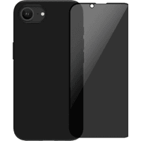 Koop BlueBuilt Back Cover iPhone 17e/16e Zwart + Privacy Filter Screenprotector Glas - 6151132448407