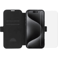 Koop BlueBuilt Apple iPhone 16 Pro Max Book Case Leer Zwart + Screenprotector Glas - 6151132462465