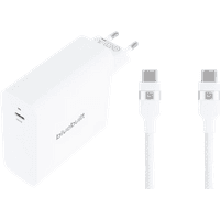 Koop BlueBuilt 140W GaN Usb C Oplader Wit + Usb C Kabel 240W 2m Nylon Wit - 6151135756721