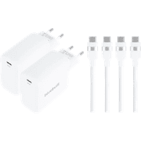 Koop BlueBuilt 100W GaN Usb C Oplader Wit + Usb C Kabel 240W 2m Nylon Wit Duo Pack - 6151135767789