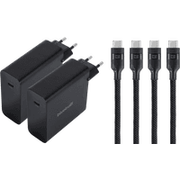 Koop BlueBuilt 140W GaN Usb C Oplader Zwart + Usb C Kabel 240W 2m Nylon Zwart Duo Pack - 6151135773711