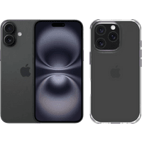 Koop Apple iPhone 16 128GB Zwart + BlueBuilt Protective Back Cover Transparant - 6151121597512