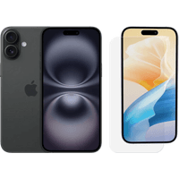 Koop Apple iPhone 16 128GB Zwart + BlueBuilt Screenprotector Glas - 6151121633654