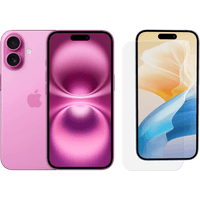 Koop Apple iPhone 16 128GB Roze + BlueBuilt Screenprotector Glas - 6151121635658