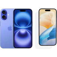 Koop Apple iPhone 16 128GB Blauw + BlueBuilt Screenprotector Glas - 6151121640669