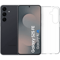 Koop Samsung Galaxy S25 FE 256GB Zwart 5G + BlueBuilt Back Cover Transparant - 6151125698604