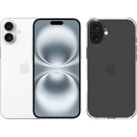 Koop Apple iPhone 16 Plus 256GB Wit + BlueBuilt Protective Back Cover Transparant - 6151121720712