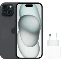 Koop Apple iPhone 15 128GB Zwart + Apple Snellader - 6095621564530