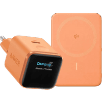 Koop Anker Nano MagGo Draadloze Powerbank 5.000 mAh Oranje + Anker Nano Oplader 45W Oranje - 6151141331332