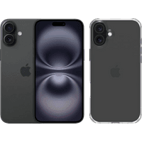 Koop Apple iPhone 16 Plus 128GB Zwart + BlueBuilt Protective Back Cover Transparant - 6151121692620