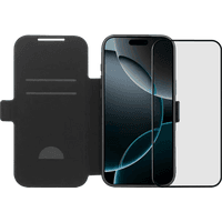 Koop BlueBuilt Apple iPhone 17 Pro Max Book Case Leer Zwart + BlueBuilt iPhone 17 Pro Max Screenprotector Glas - 6151127522501