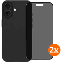 Koop BlueBuilt Back Cover iPhone 17 Zwart + Privacy Filter Screenprotector Duo Pack - 6151131881885