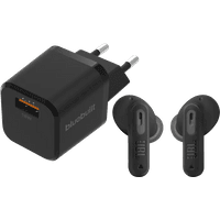 Koop JBL Tune Beam 2 Zwart + BlueBuilt Quick Charge Oplader - 6151129399330