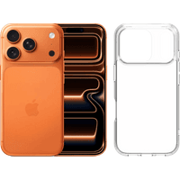 Koop Apple iPhone 17 Pro 1TB Oranje + BlueBuilt Protective Back Cover Transparant - 6151130258244