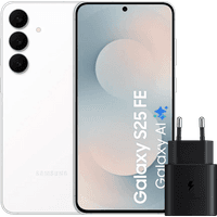 Koop Samsung Galaxy S25 FE 128GB Wit 5G + Samsung Oplader 25 Watt Zwart - 6151125727731