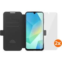 Koop BlueBuilt Samsung Galaxy A18/A17 4G/5G Book Case Zwart + Screenprotector Glas Duo Pack - 6151131114112