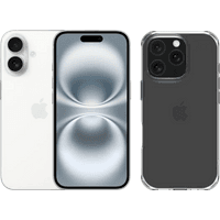 Koop Apple iPhone 16 128GB Wit + BlueBuilt Protective Back Cover Transparant - 6151121618606