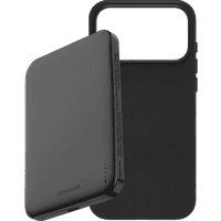 Koop BlueBuilt MagSafe Hoesje iPhone 18 Pro Max Leer Zwart + Powerbank 5.000 mAh Grijs - 6156414579503