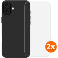 Koop BlueBuilt Protective Back Cover iPhone 16 Plus Transparant + Screenprotector Glas Duo Pack - 6151131542526
