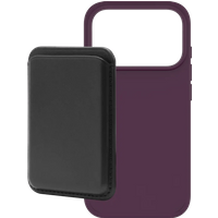 Koop BlueBuilt MagSafe Hoesje iPhone 18/17 Pro Paars + Kaarthouder Leer Zwart - 6156414568552