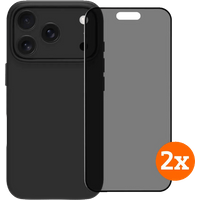 Koop BlueBuilt Back Cover iPhone 17 Pro Zwart + Privacy Filter Screenprotector Duo Pack - 6151131767707