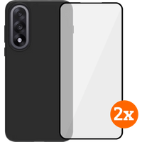 Koop BlueBuilt OnePlus Nord 5 Back Cover Zwart + Screenprotector Glas Duo Pack - 6151132343375